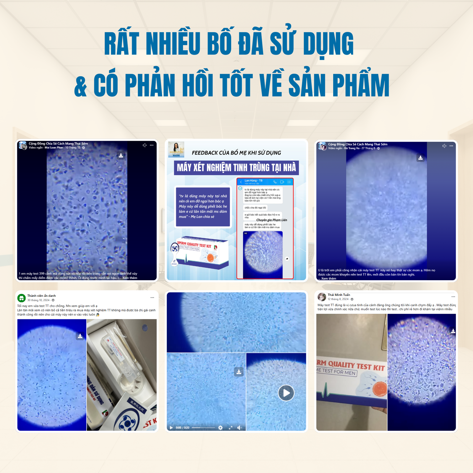 Khách hàng phản hồi về máy xét nghiệm tinh trùng SQT