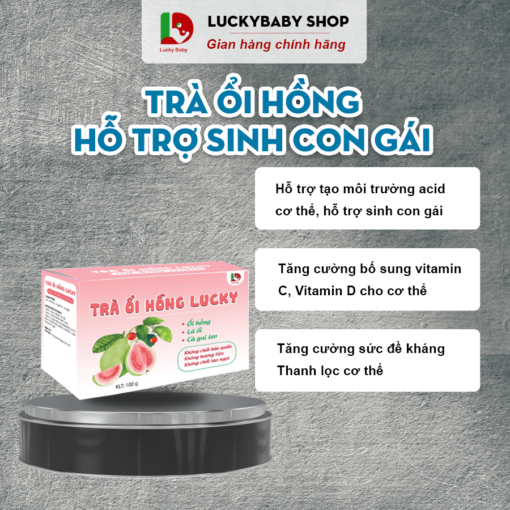 Trà Ổi Hồng LuckyBaby - Hỗ Trợ Tạo Acid Cơ Thể - Bí Quyết Sinh Con Gái 100 - Ảnh 7