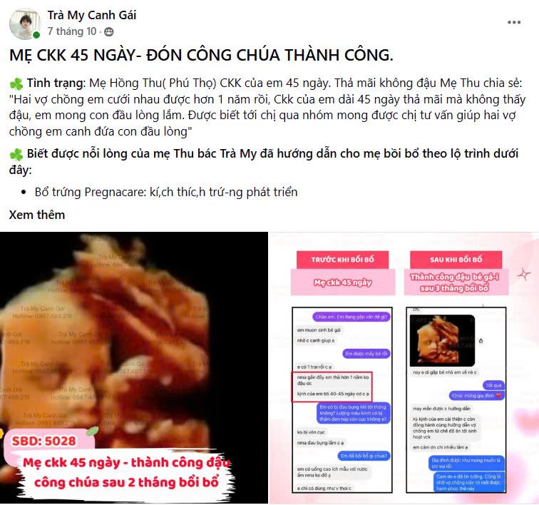 Mẹ chu kỳ kinh 45 ngày đón công chúa thành công cùng Chuyên Gia Hồ Trà My