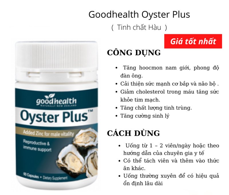 Cách sử dụng tinh chất hàu Oyster Plus Goodhealth