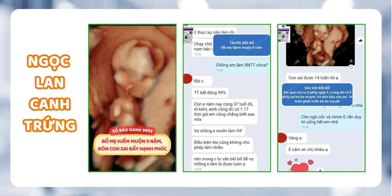 2 vợ chồng hiếm muộn 9 năm, làm IVF thành công ngay lần đầu tiên