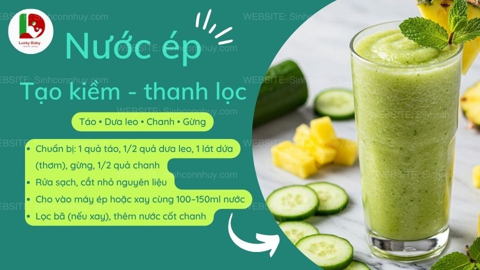 Nước ép táo dưa leo tạo kiềm