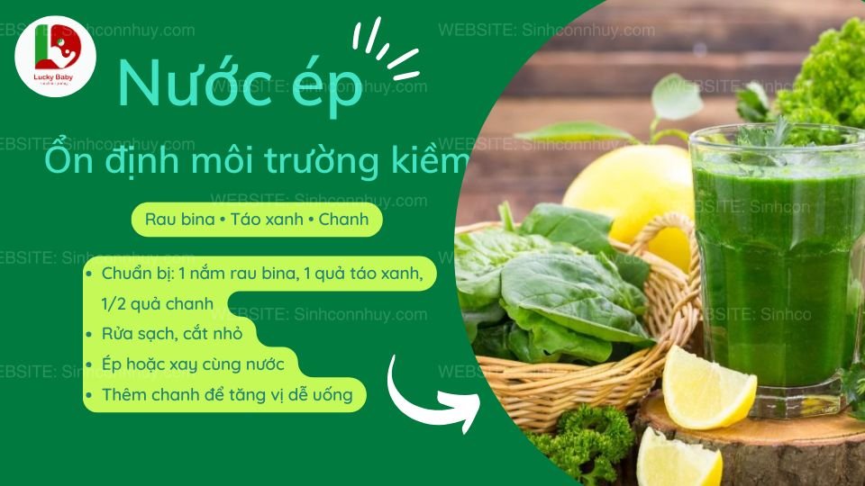 Ảnh minh họa: Nước ép rau bina – táo xanh tạo kiềm